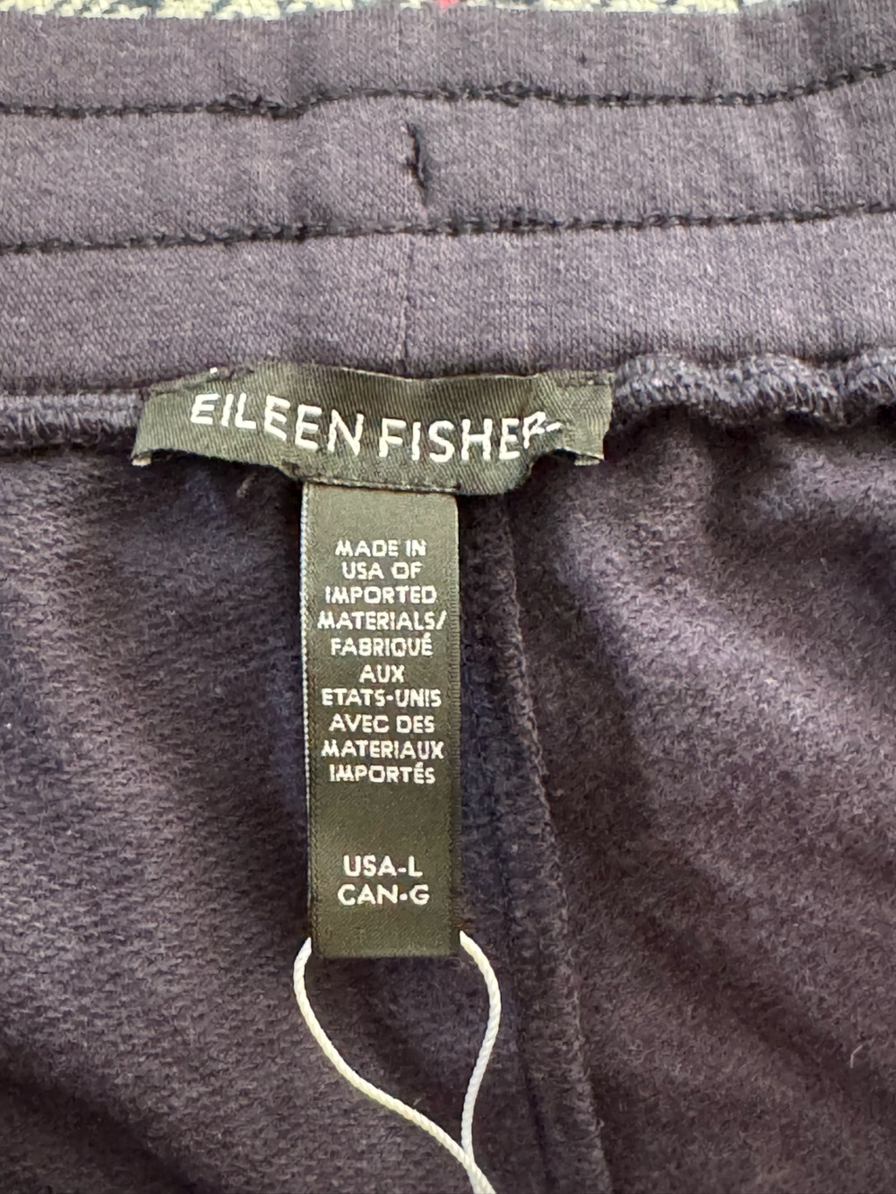 Eileen Fisher Ankle Track Pants Navy Large NWT Organic Cotton - Picture 10 of 12